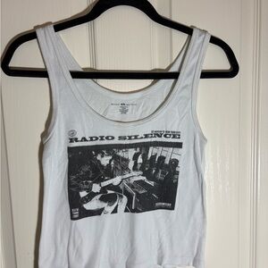 Brandy Melville White Graphic Tank Top